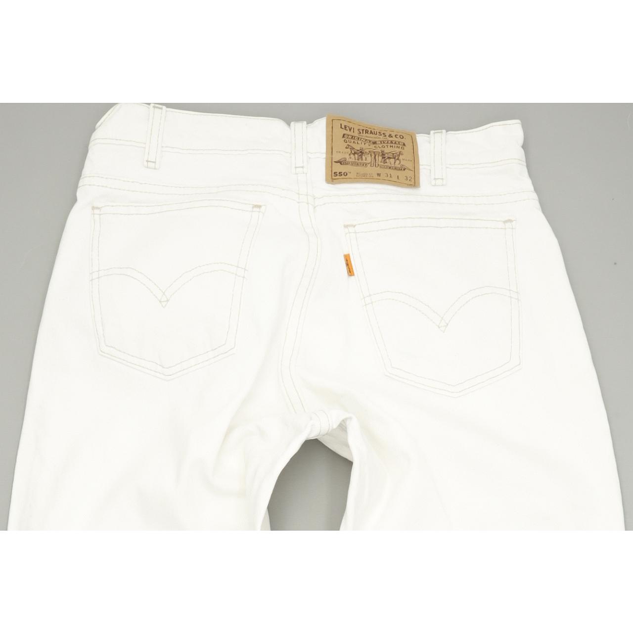 Levi's 550 Made in USA White Tapered Relaxed Mom Jeans High Waisted W31 L32