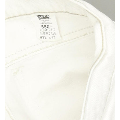 Levi's 550 Made in USA White Tapered Relaxed Mom Jeans High Waisted W31 L32