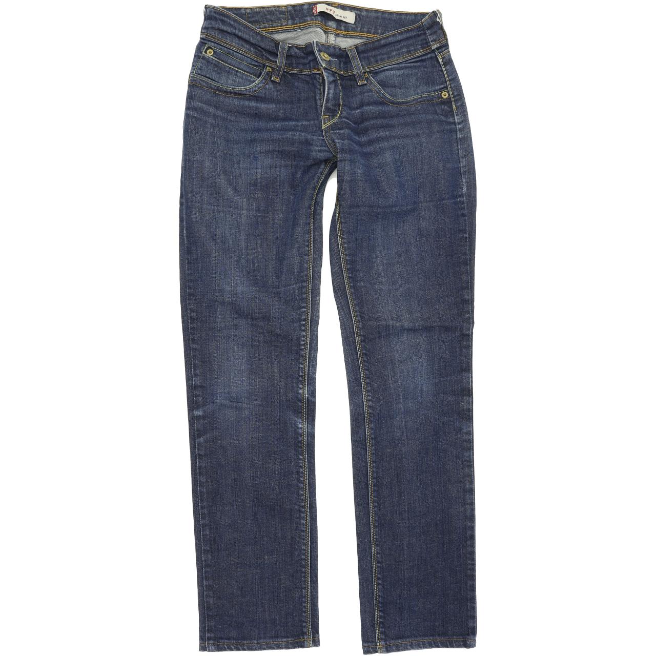 Levi's 571 Women Blue Straight Slim Stretch Jeans W28 L28