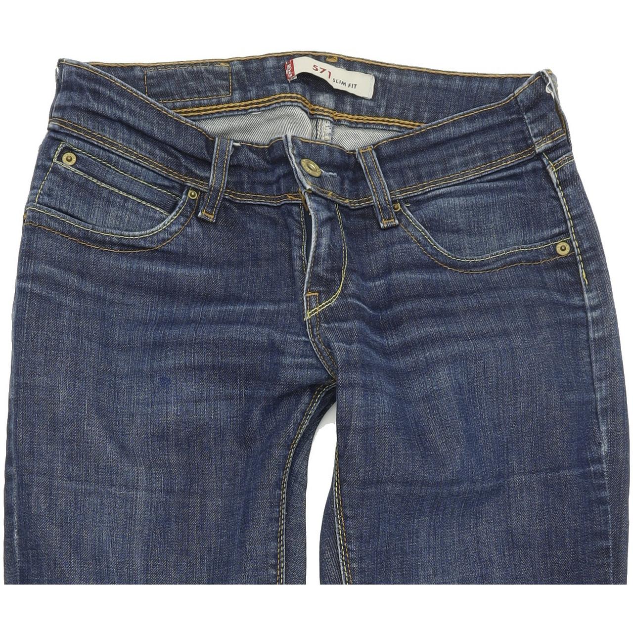 Levi's 571 Women Blue Straight Slim Stretch Jeans W28 L28