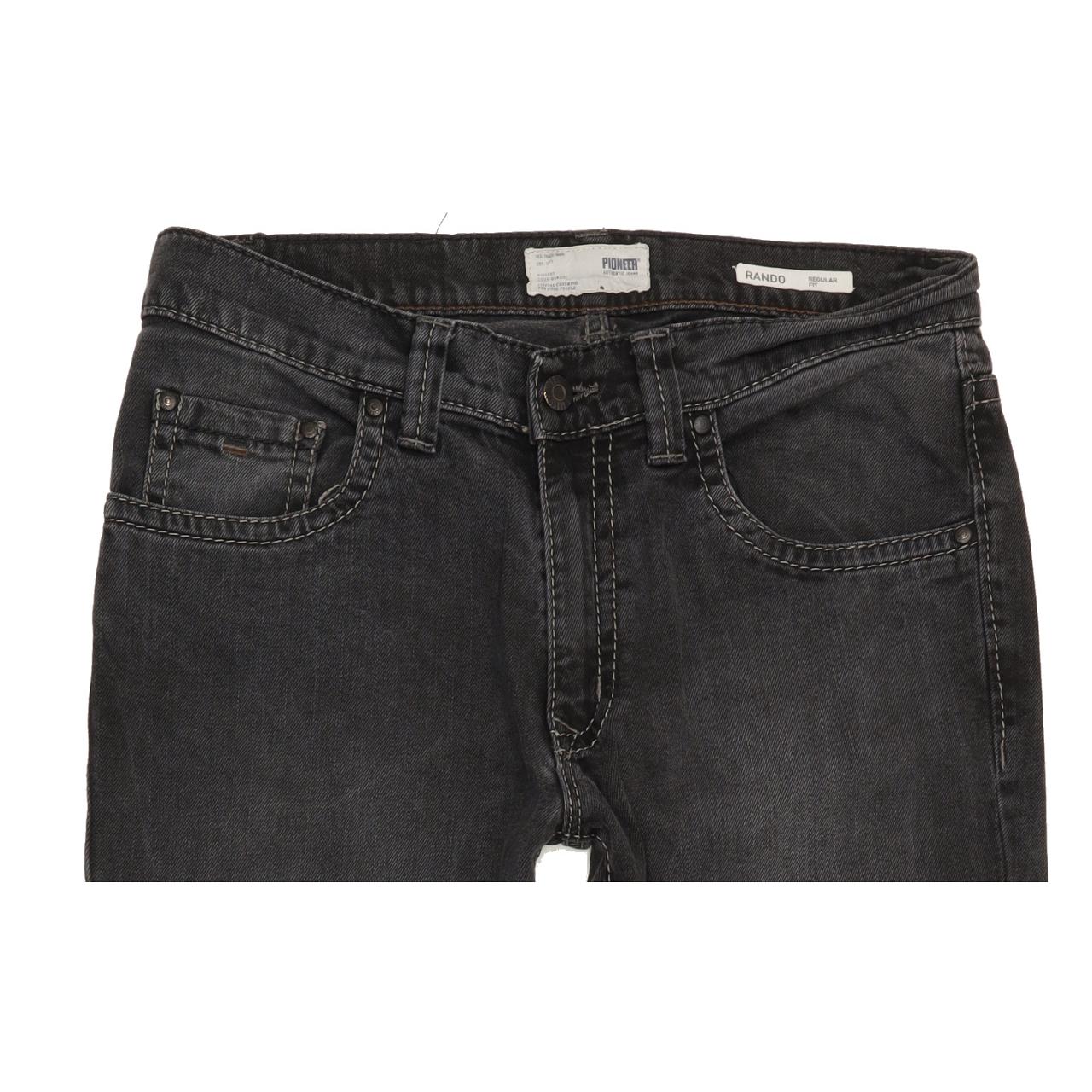 Pioneer Rando Men Charcoal Straight Regular Stretch Jeans W33 L30