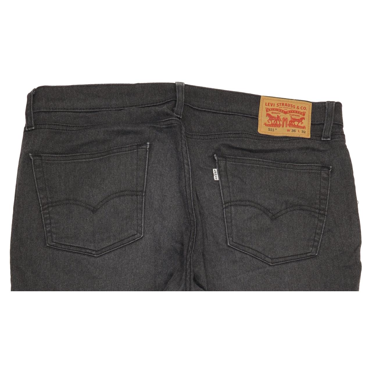 Levi's 511 Men Charcoal Straight Slim Stretch Jeans W37 L31