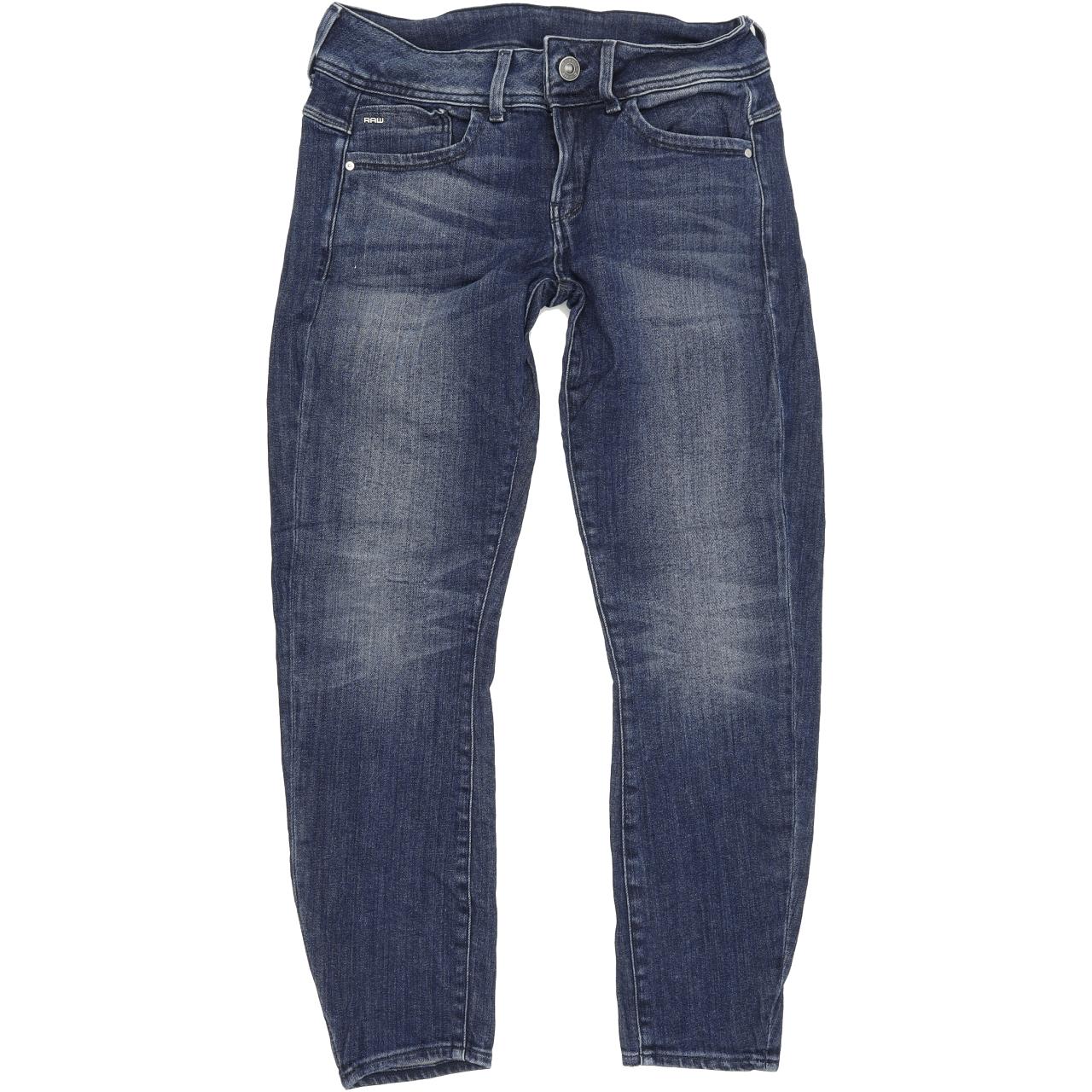 G-Star Lynn-B D-Mid Women Blue Skinny Slim Capri Stretch Jeans W27 L28