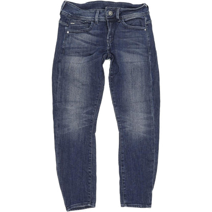 G-Star Lynn-B D-Mid Women Blue Skinny Slim Capri Stretch Jeans W27 L28