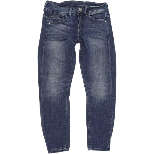 G-Star Lynn-B D-Mid Women Blue Skinny Slim Capri Stretch Jeans W27 L28