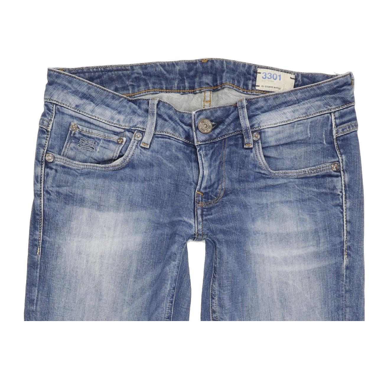 G-Star 3301 Women Blue Straight Slim Jeans W28 L31
