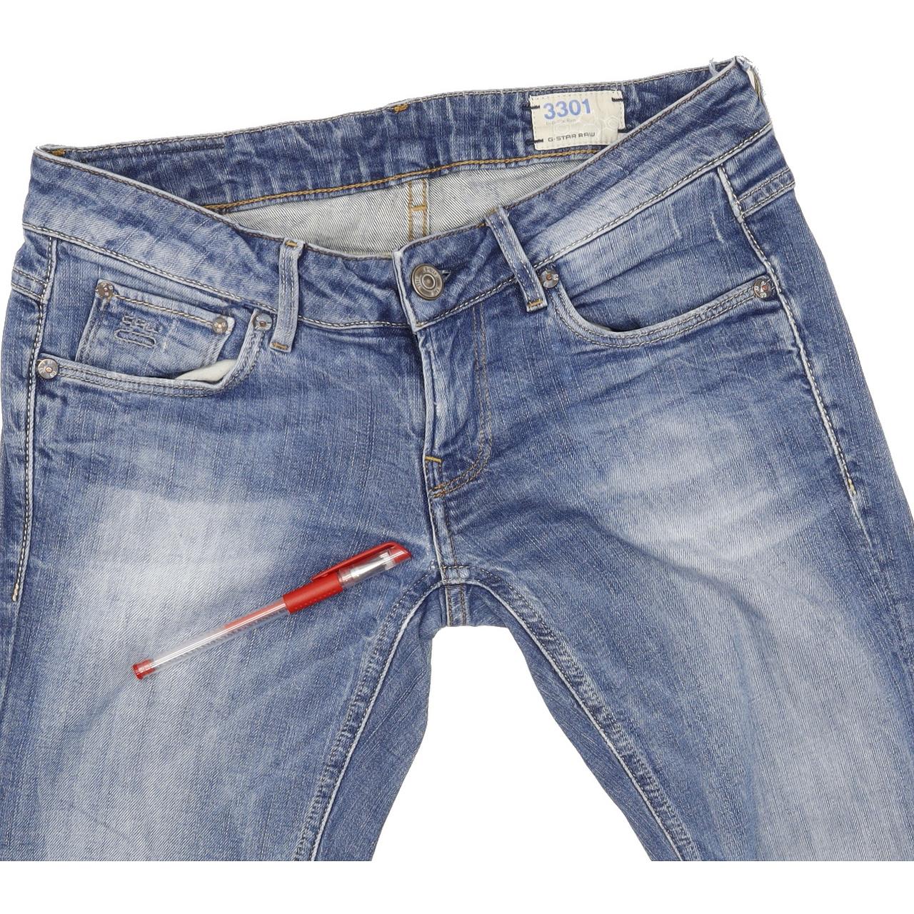 G-Star 3301 Women Blue Straight Slim Jeans W28 L31
