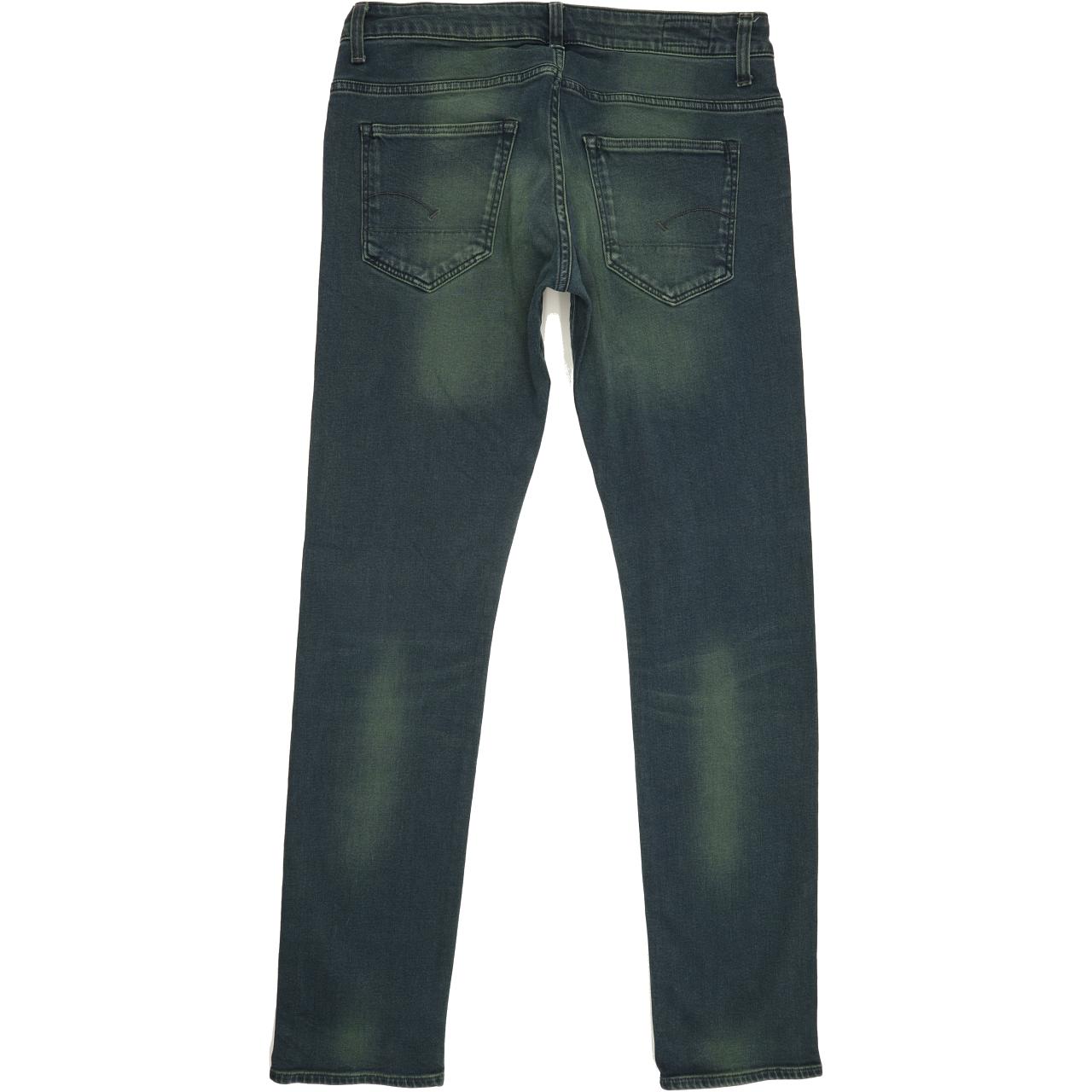 G-Star Dexter Men Green Straight Slim Stretch Jeans W33 L33