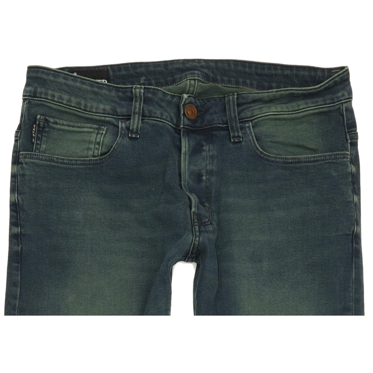 G-Star Dexter Men Green Straight Slim Stretch Jeans W33 L33