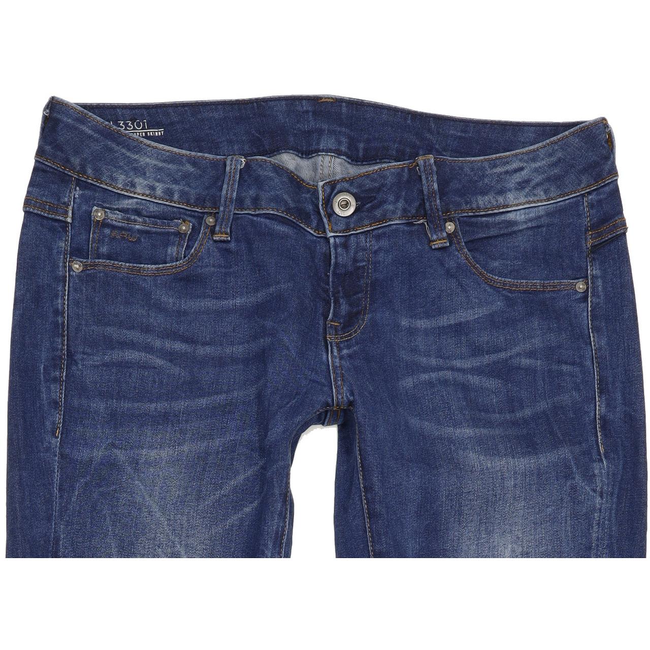 G-Star 3301-A Women Blue Skinny Slim Stretch Jeans W29 L32