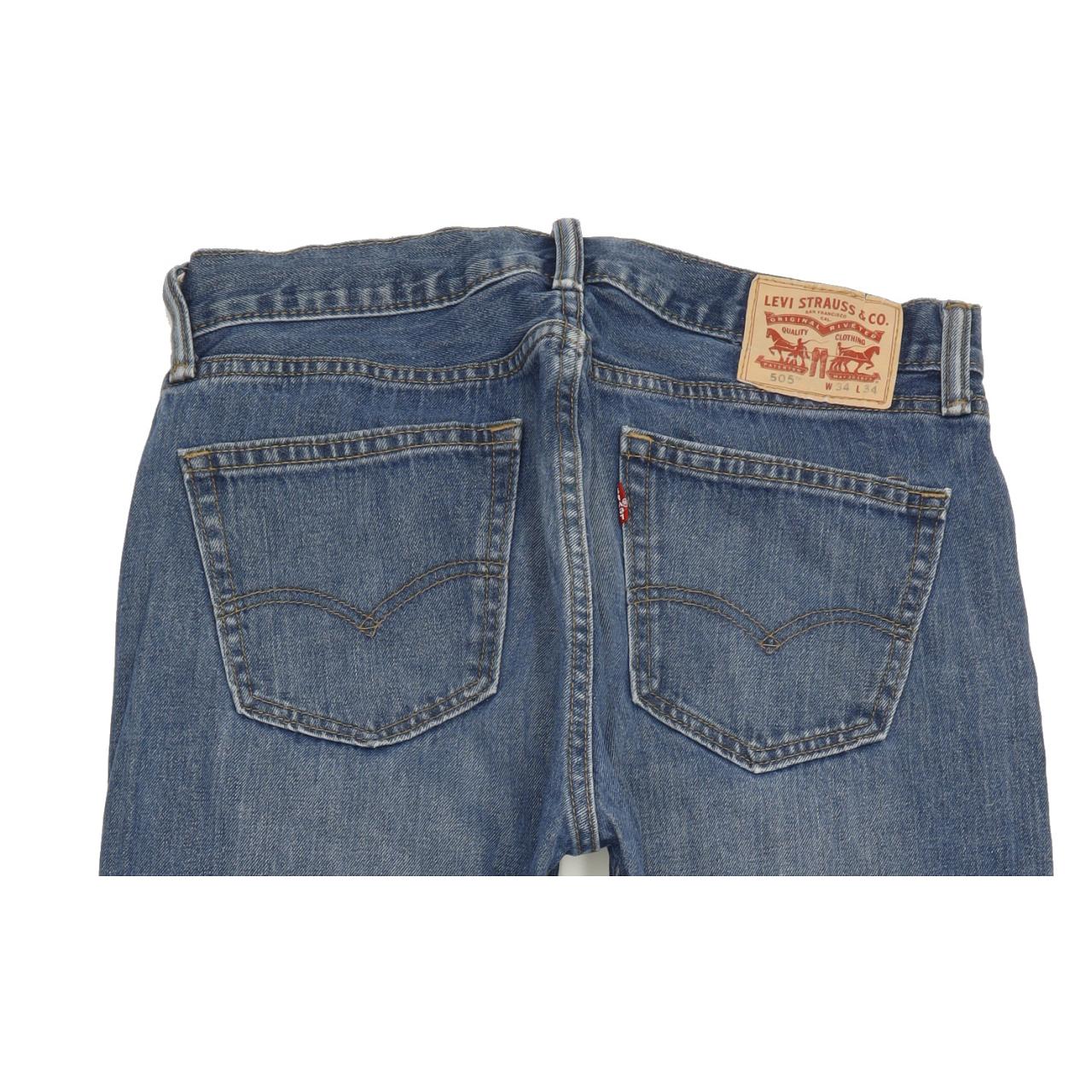 Levi's 505 Men Blue Straight Regular Jeans W34 L33