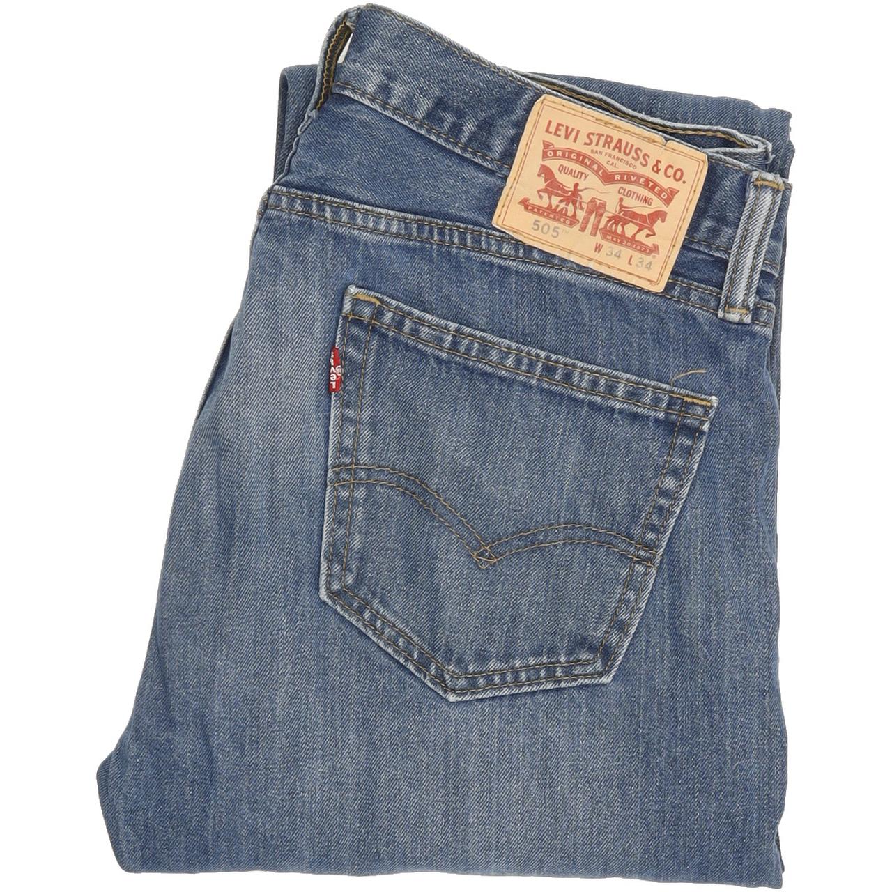 Levi's 505 Men Blue Straight Regular Jeans W34 L33