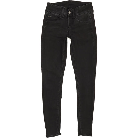 G-Star Lynn d-mid Women Black Skinny Slim Stretch Jeans W27 L28
