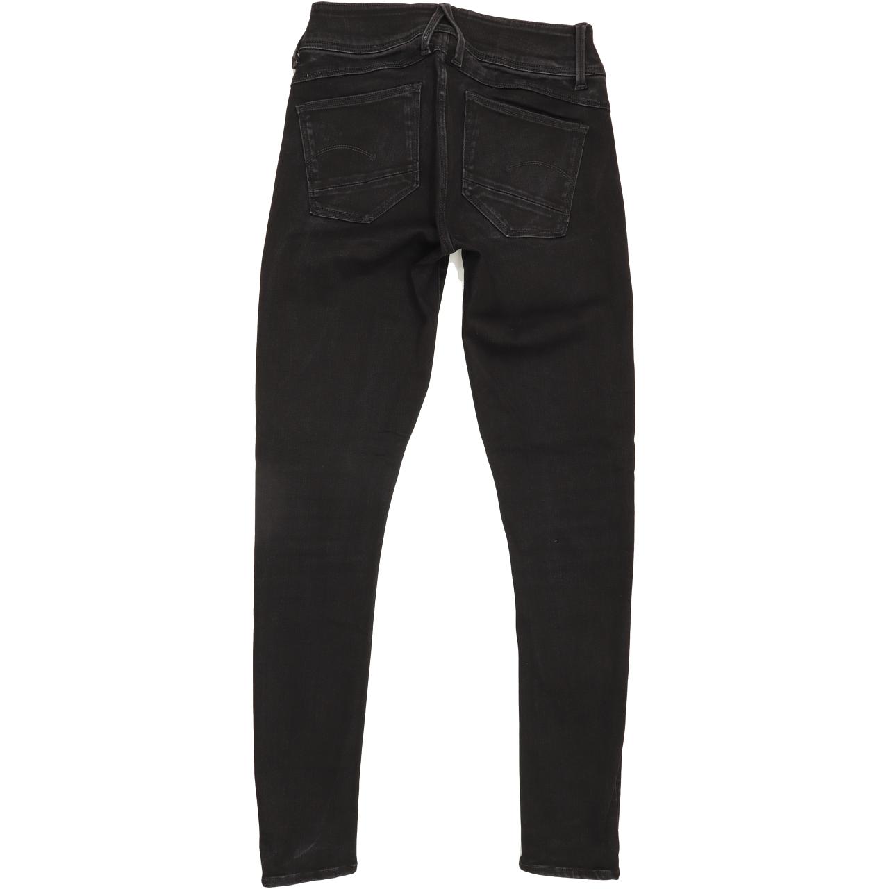 G-Star Lynn d-mid Women Black Skinny Slim Stretch Jeans W27 L28