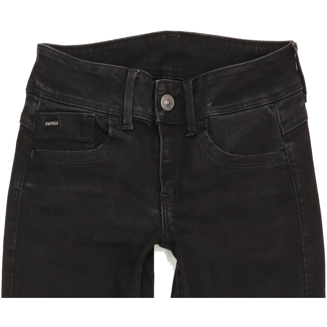 G-Star Lynn d-mid Women Black Skinny Slim Stretch Jeans W27 L28