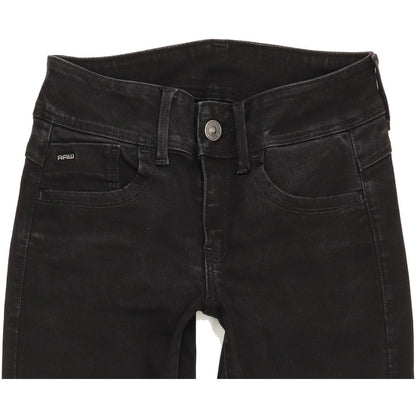 G-Star Lynn d-mid Women Black Skinny Slim Stretch Jeans W27 L28