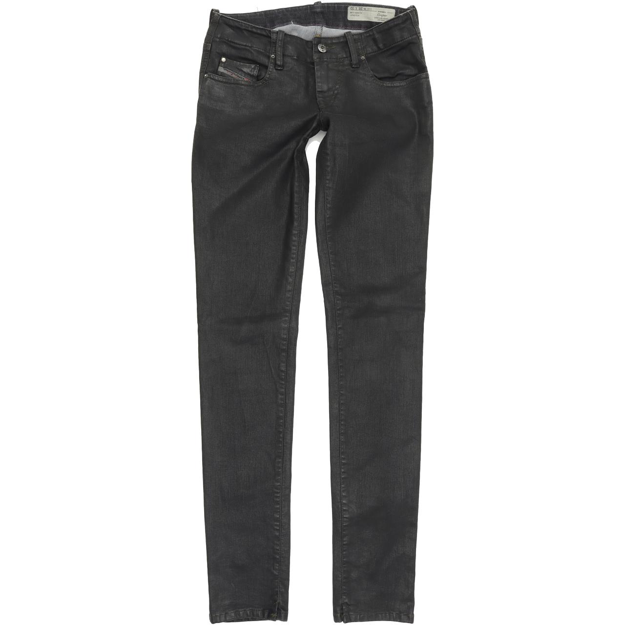 Diesel Grupe 0807V Women Black Skinny Slim Stretch Jeans W25 L32