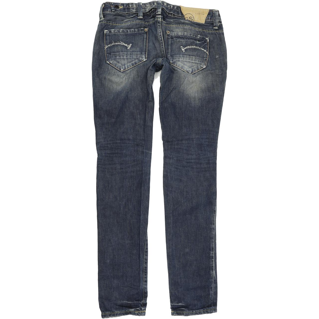 G-Star Radar Narrow Women Blue Straight Slim Jeans W29 L34