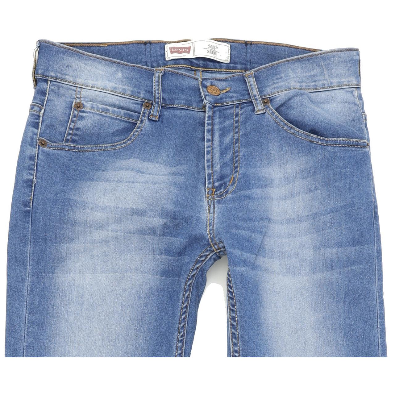 Levi's 511 Kids Blue Straight Slim Stretch Jeans W28 L32