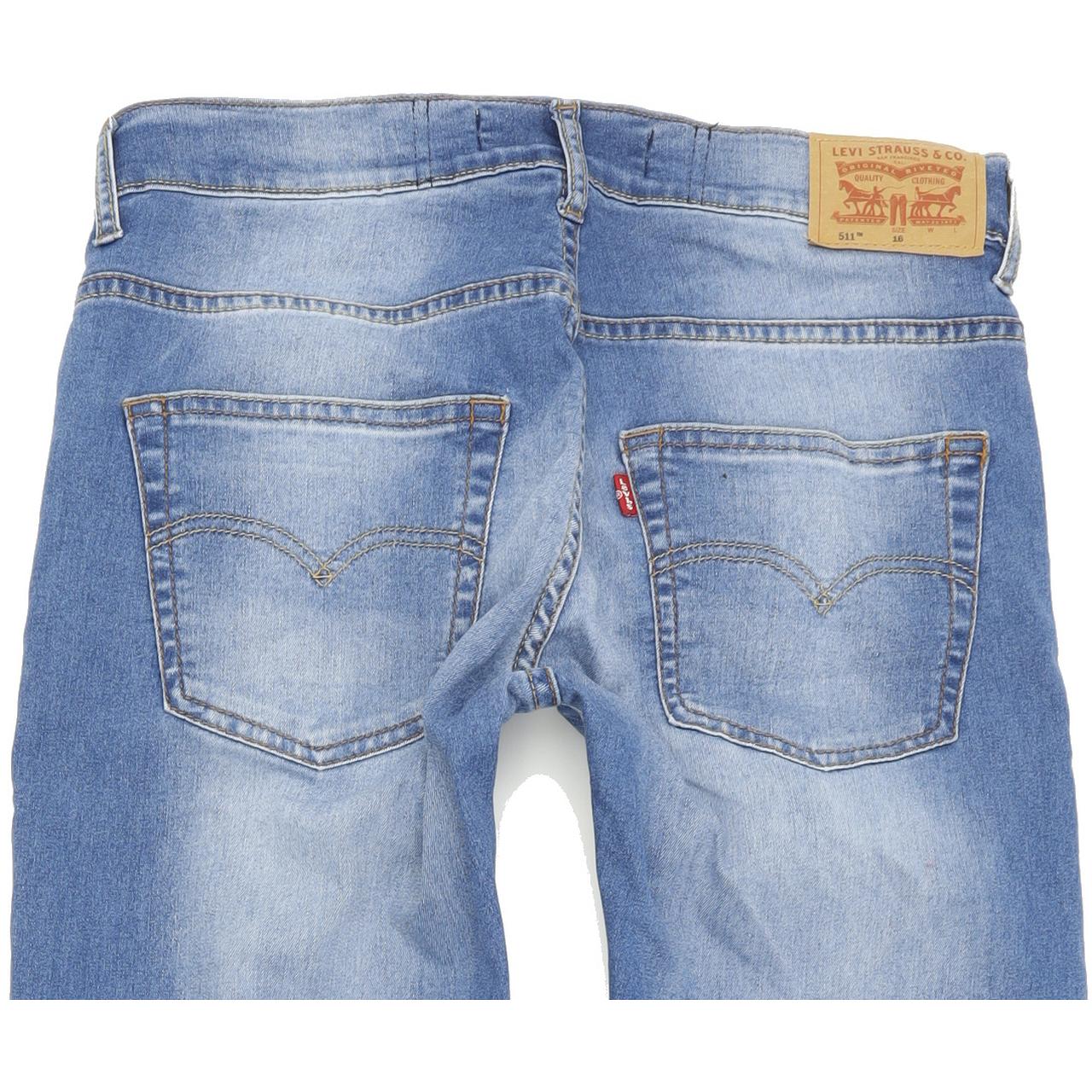 Levi's 511 Kids Blue Straight Slim Stretch Jeans W28 L32