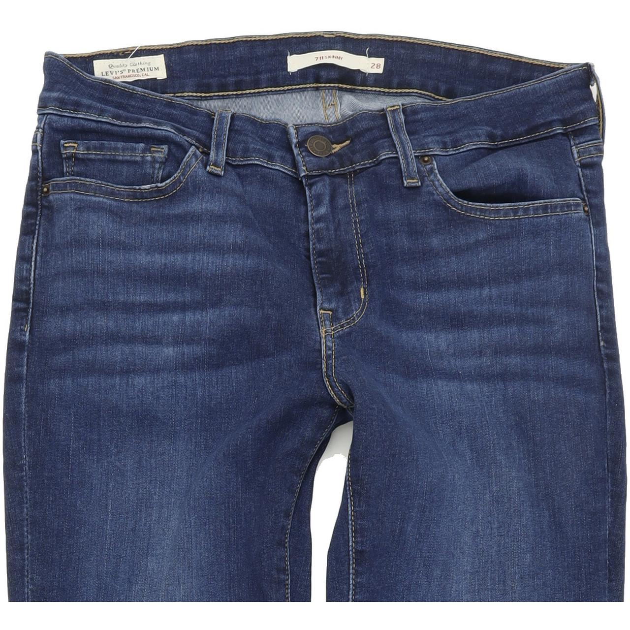 Levi's 711 Women Blue Skinny Slim Stretch Jeans W28 L32