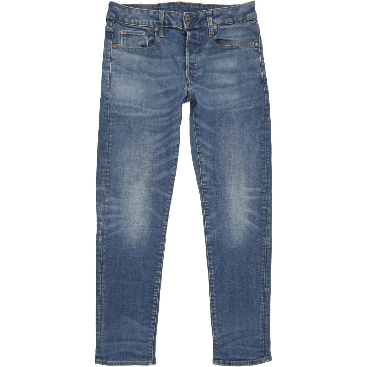 G-Star 3301 Men Blue Straight Slim Jeans W29 L29