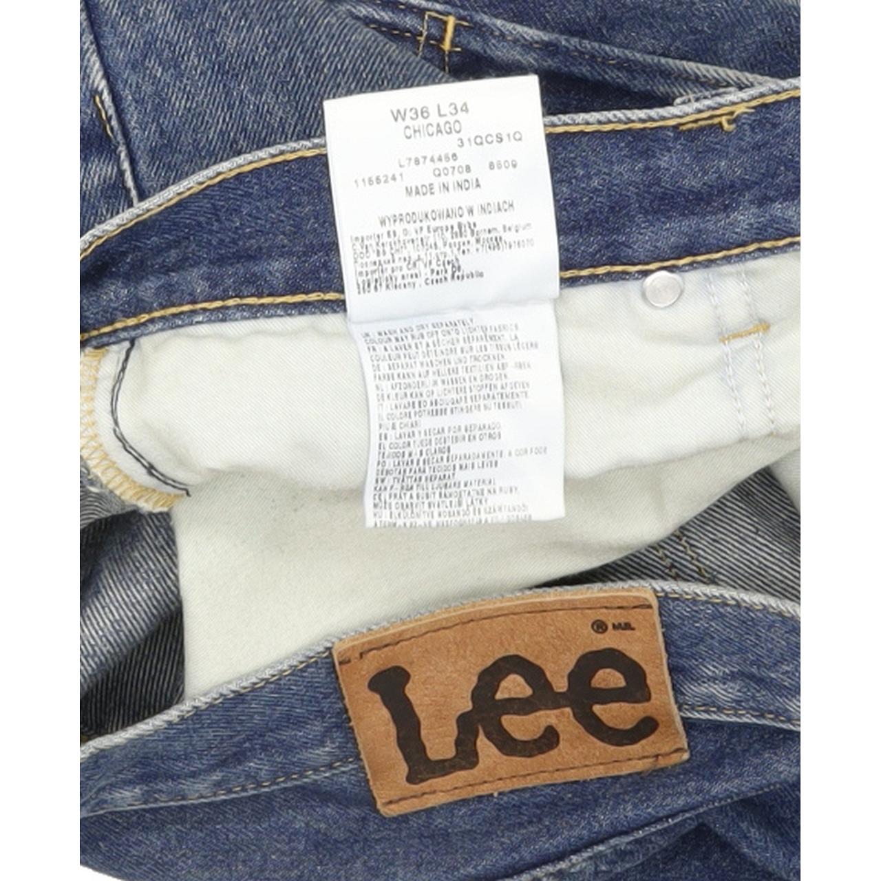 Lee Chicago Men Blue Straight Regular Jeans W36 L34