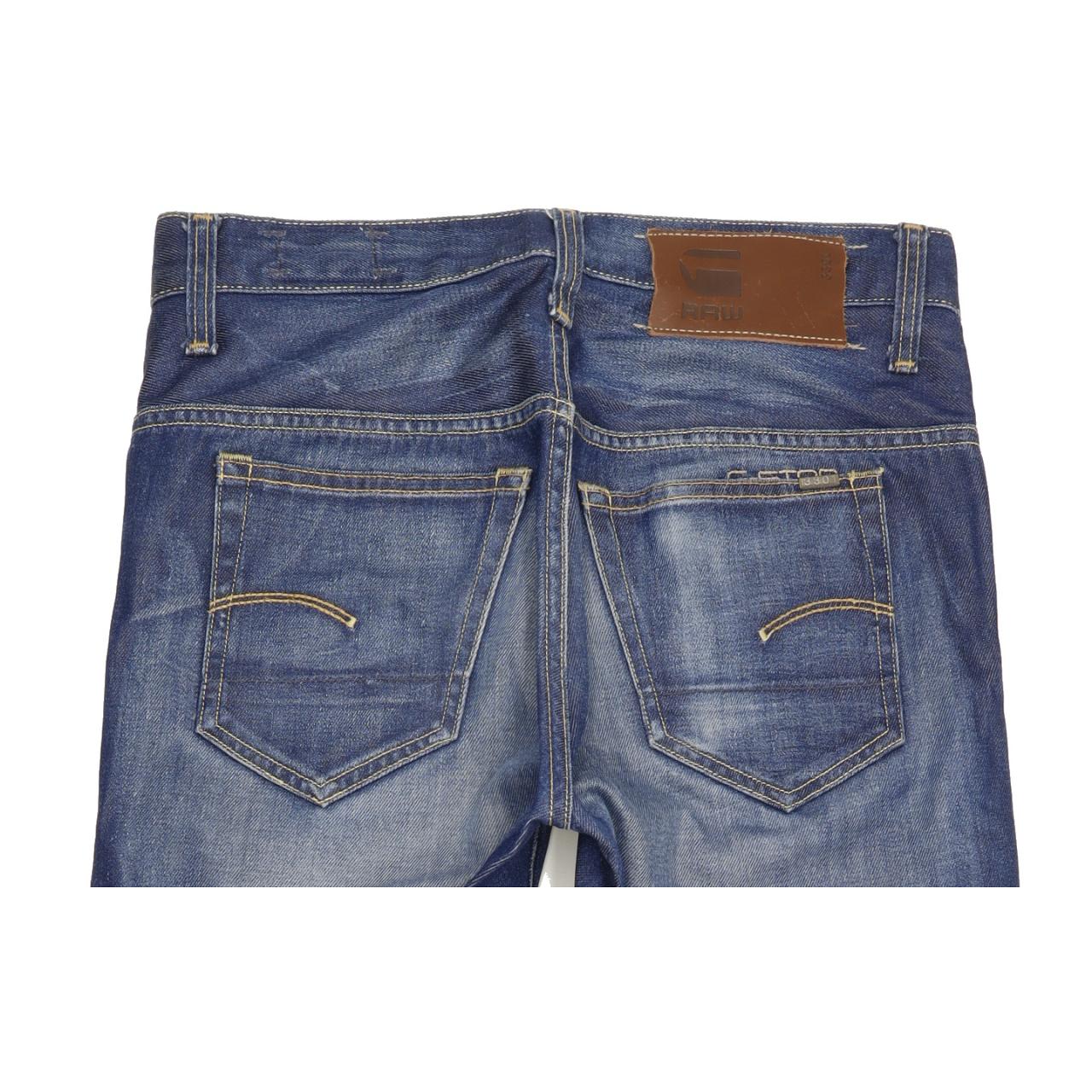 G-Star 3301 Men Blue Straight Slim Jeans W29 L32