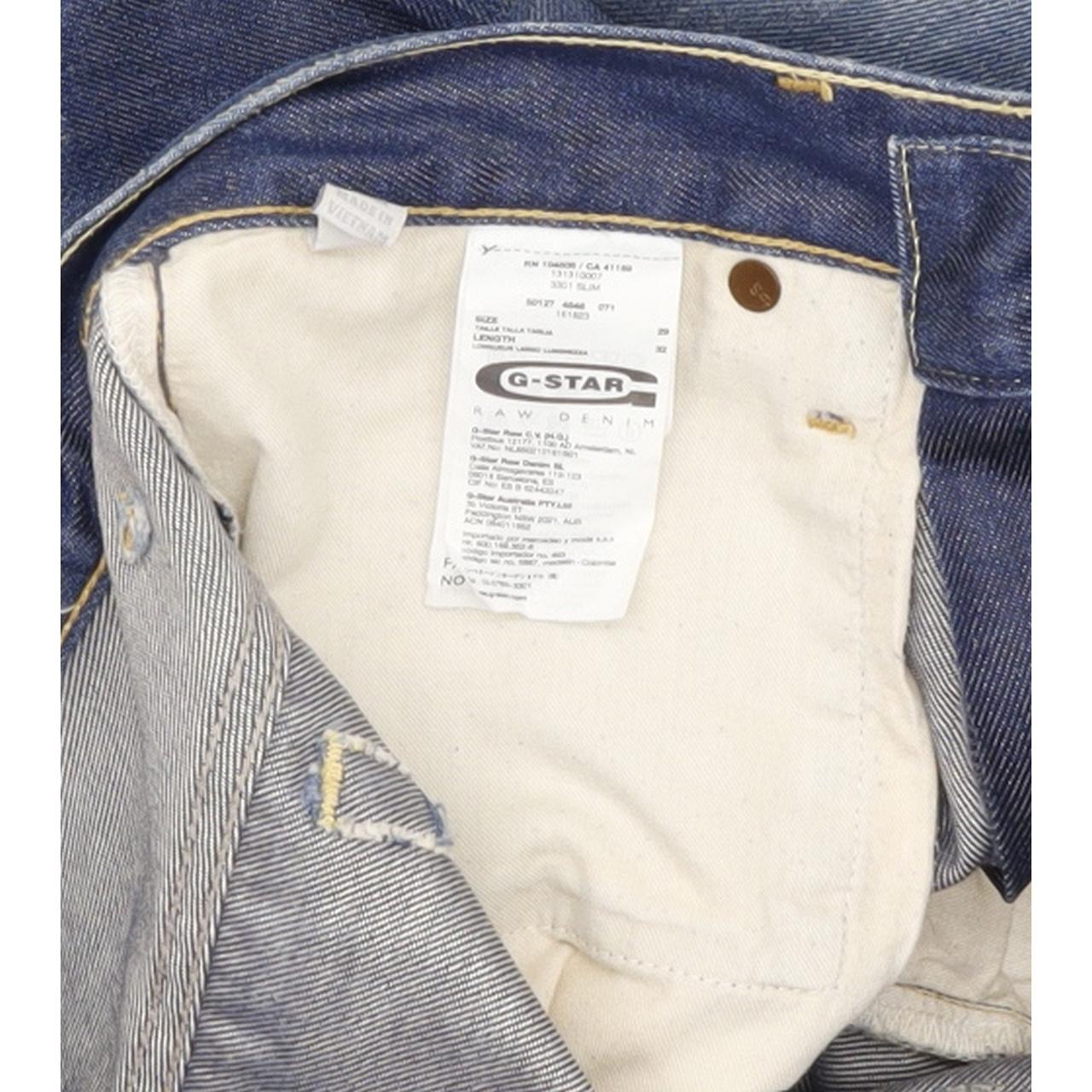 G-Star 3301 Men Blue Straight Slim Jeans W29 L32