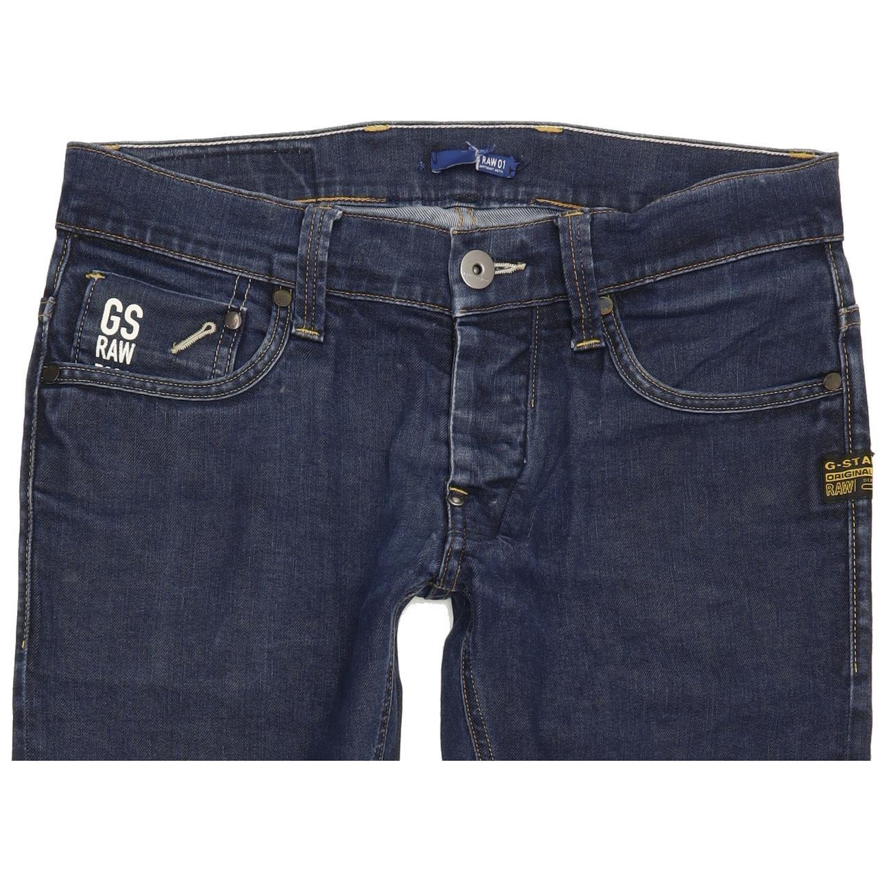 G-Star Defend Men Blue Straight Slim Stretch Jeans W30 L28