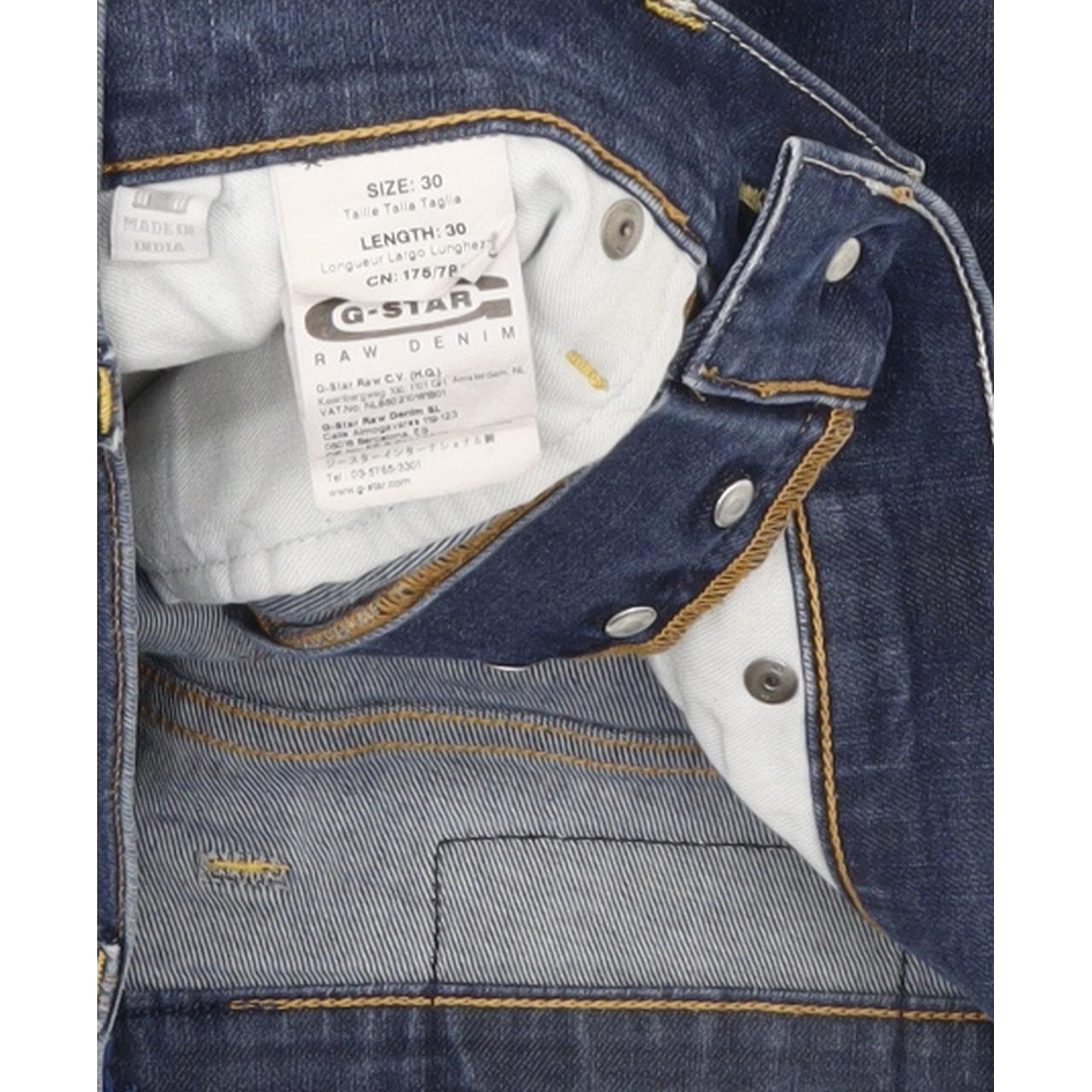 G-Star Defend Men Blue Straight Slim Stretch Jeans W30 L28