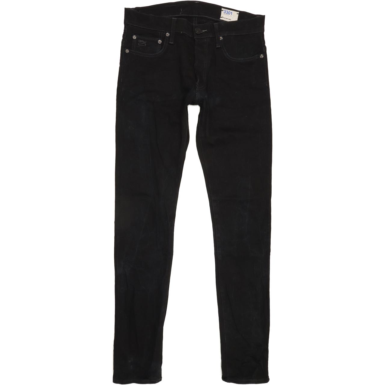 G-Star 3301 Men Black Skinny Slim Stretch Jeans W31 L33
