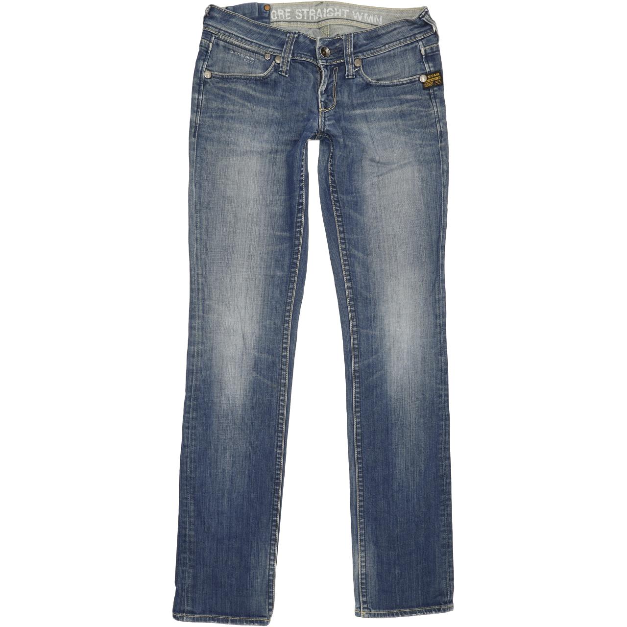 G-Star Core Women Blue Straight Slim Stretch Jeans W27 L33
