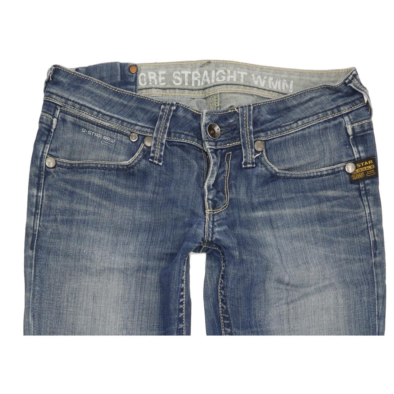 G-Star Core Women Blue Straight Slim Stretch Jeans W27 L33