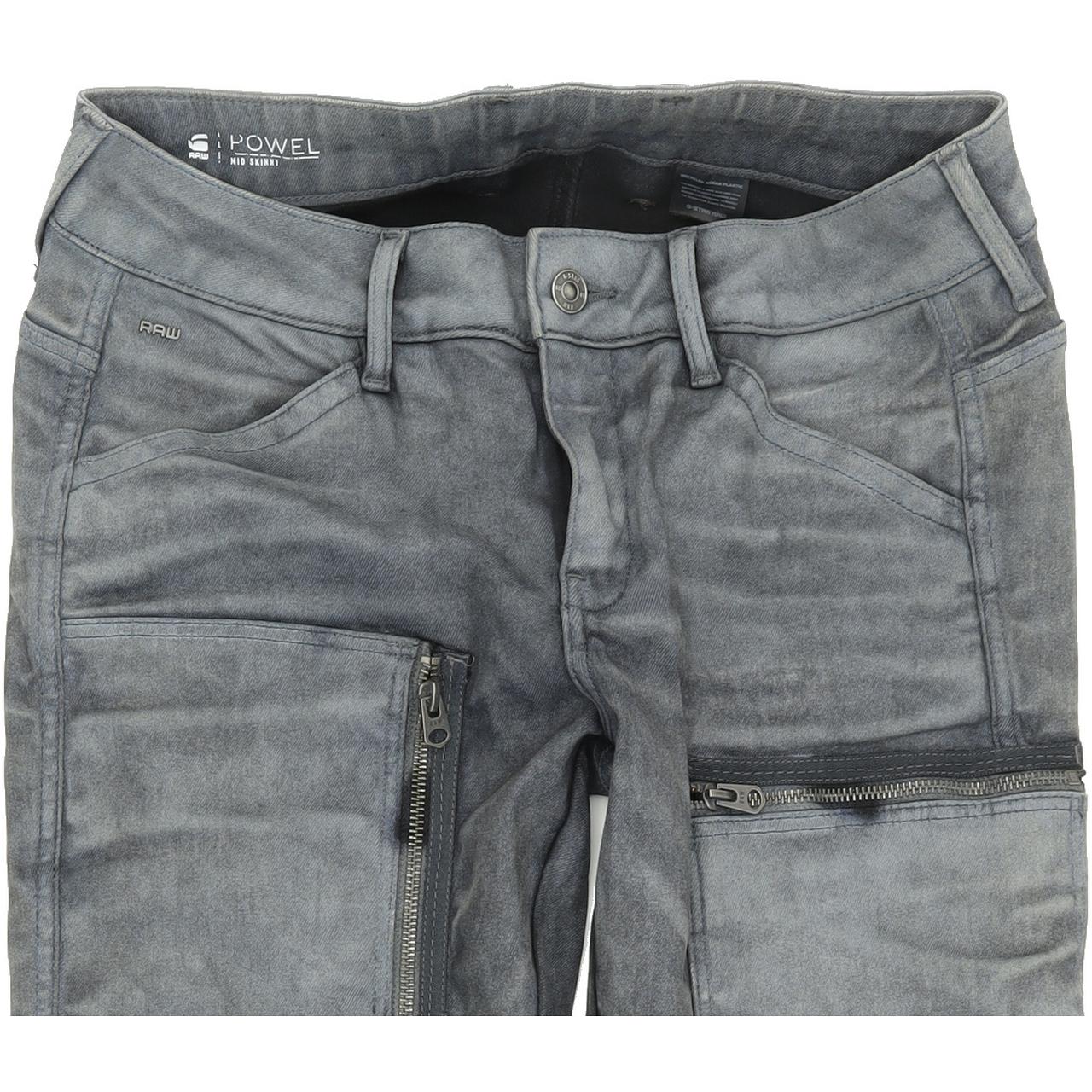 G-Star Powel Mid Women Grey Skinny Slim Stretch Jeans W31 L30
