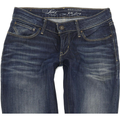 Levi's Bold Curve Women Blue Straight Slim Stretch Jeans W26 L29