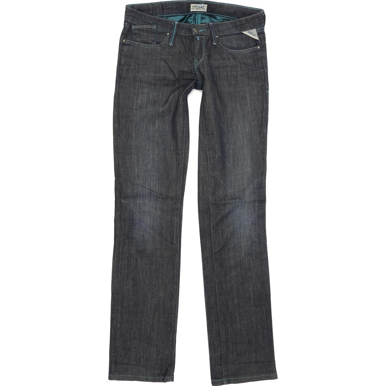 Replay W475 Women Blue Straight Regular Stretch Jeans W27 L32