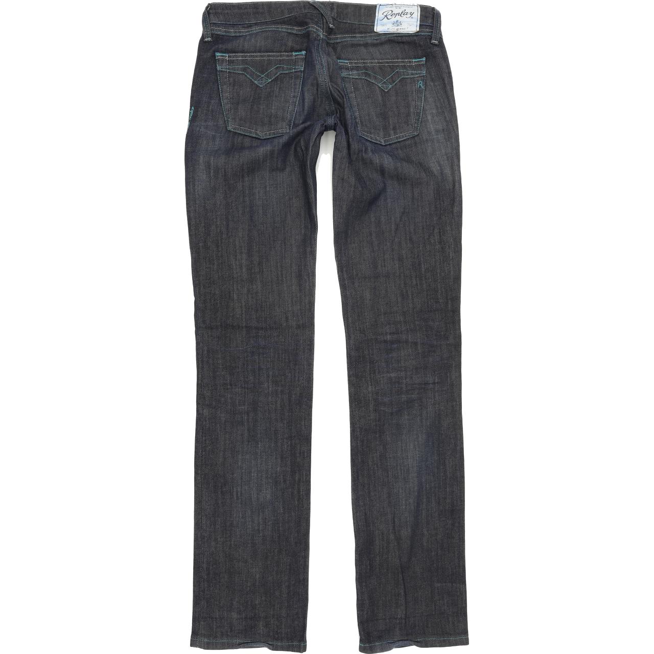 Replay W475 Women Blue Straight Regular Stretch Jeans W27 L32