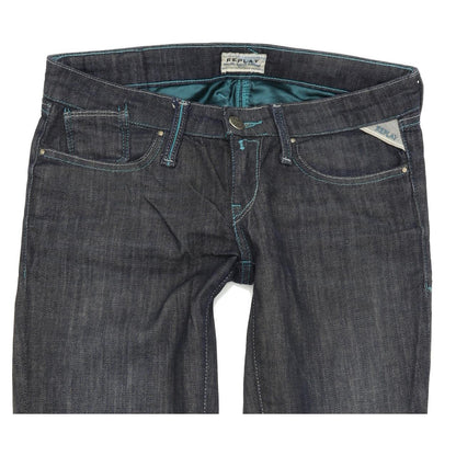 Replay W475 Women Blue Straight Regular Stretch Jeans W27 L32