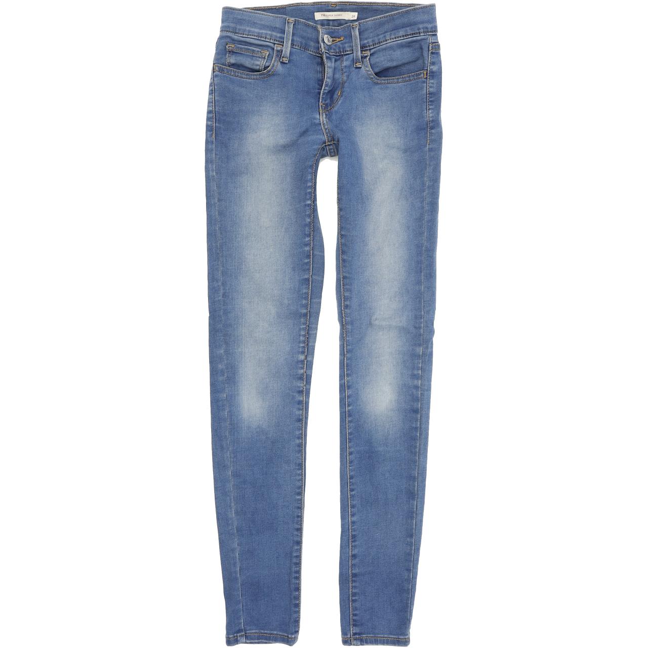 Levi's 710 Super Women Blue Skinny Slim Stretch Jeans W24 L30