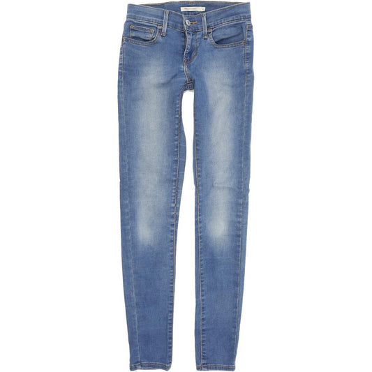 Levi's 710 Super Women Blue Skinny Slim Stretch Jeans W24 L30