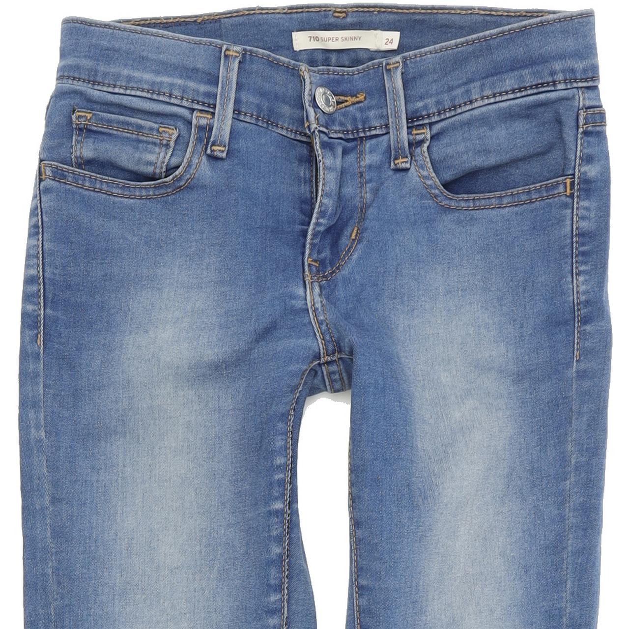Levi's 710 Super Women Blue Skinny Slim Stretch Jeans W24 L30