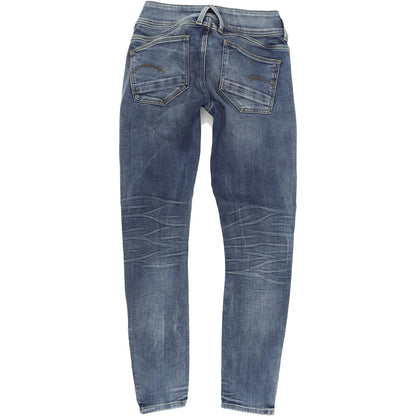 G-Star Lynn D-Mid Zip Ankle Women Blue Skinny Slim Capri Stretch Jeans W26 L30