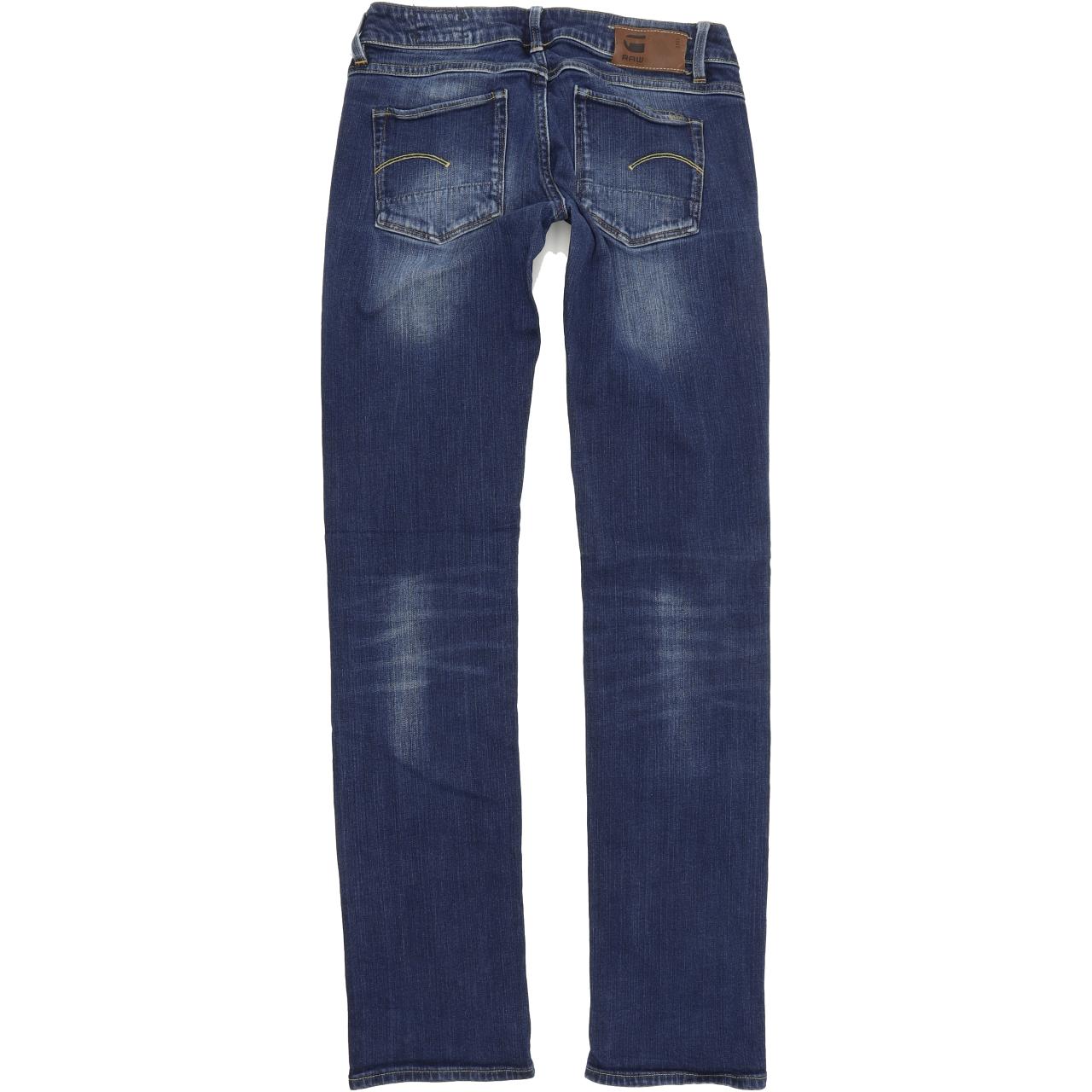 G-Star 3301 Women Blue Straight Regular Stretch Jeans W27 L32