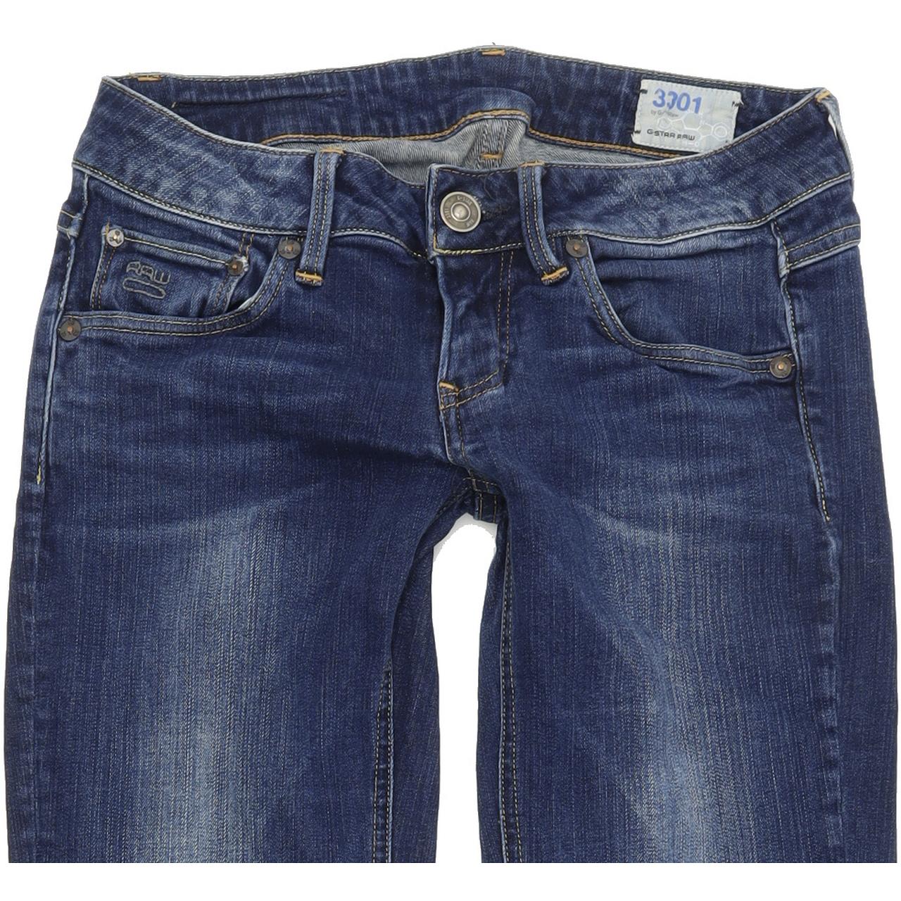G-Star 3301 Women Blue Straight Regular Stretch Jeans W27 L32