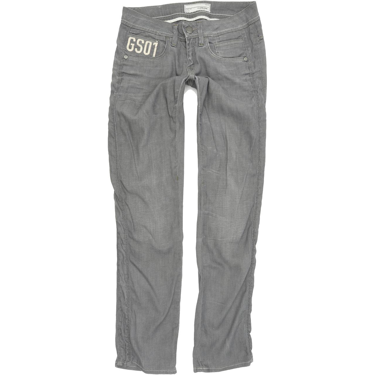 G-Star Saville Women Grey Straight Regular Stretch Jeans W28 L32