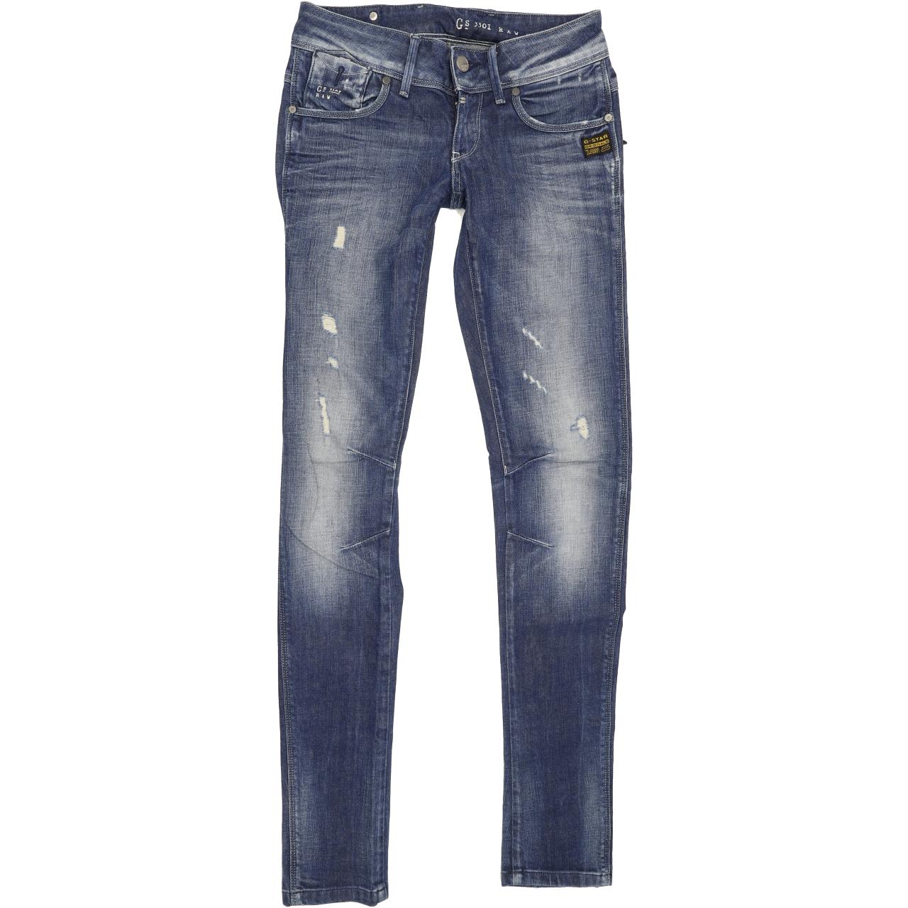 G-Star Fender Women Blue Straight Slim Stretch Jeans W25 L33