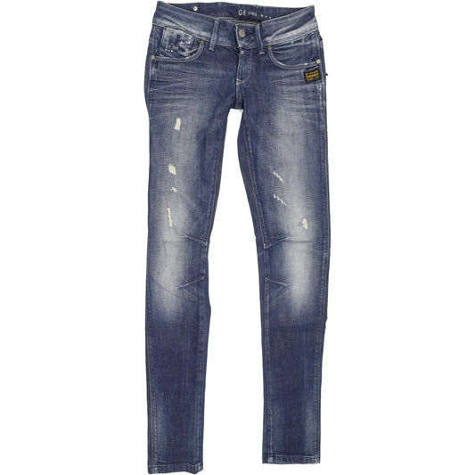 G-Star Fender Women Blue Straight Slim Stretch Jeans W25 L33