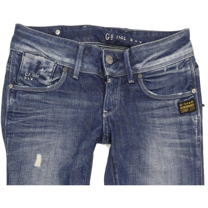 G-Star Fender Women Blue Straight Slim Stretch Jeans W25 L33