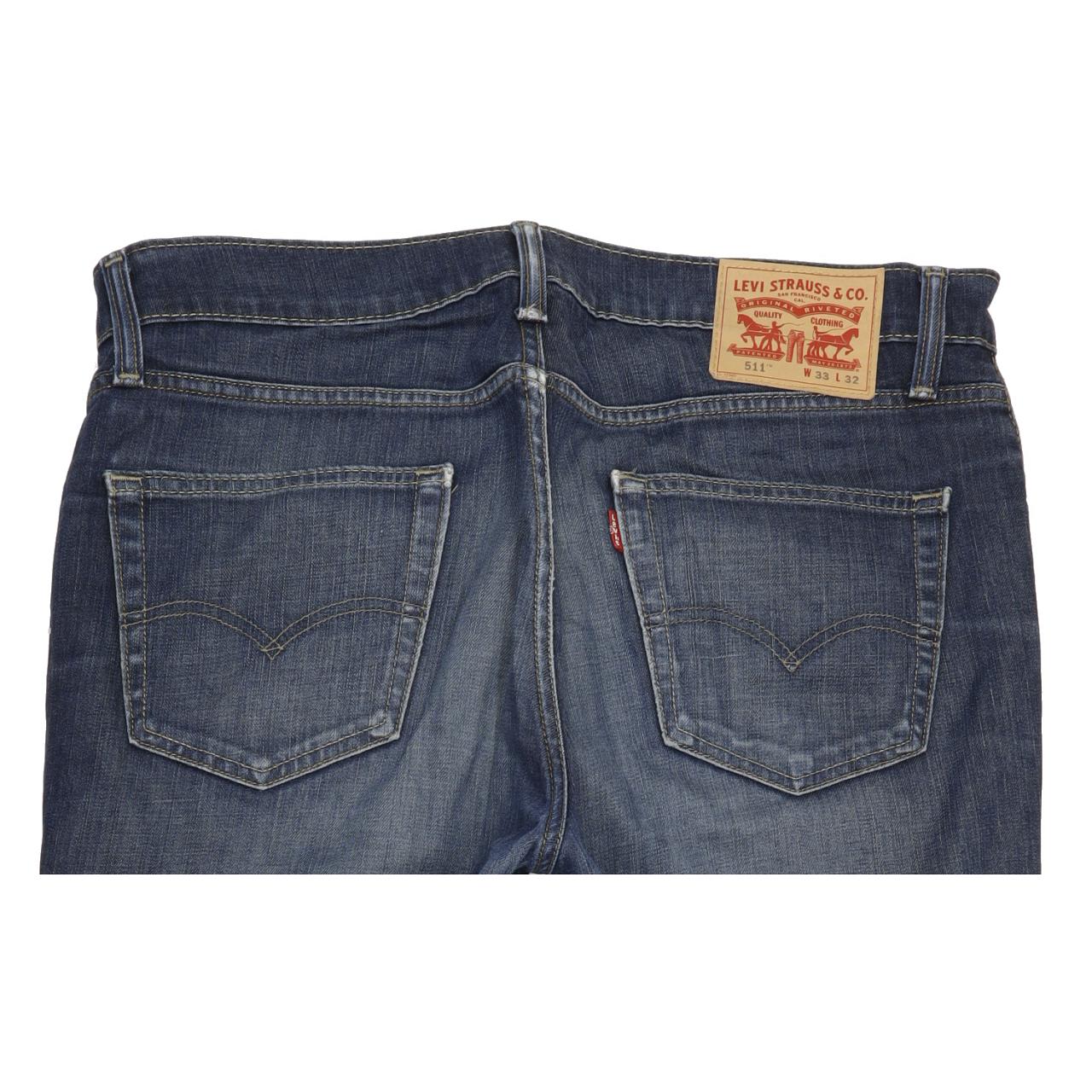 Levi's 511 Men Blue Straight Slim Stretch Jeans W34 L31